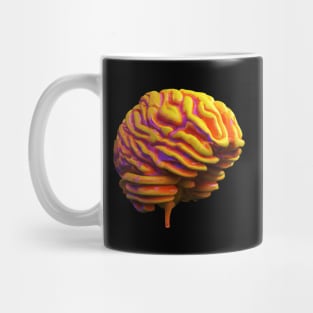 Neon Brain Realistic Retro Science Colorful Mug